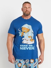BadRhino Big & Tall Blue Garfield 100% Cotton Pyjama Set - Image 2 of 5