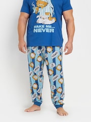 BadRhino Big & Tall Blue Garfield 100% Cotton Pyjama Set - Image 3 of 5
