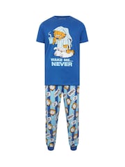 BadRhino Big & Tall Blue Garfield 100% Cotton Pyjama Set - Image 4 of 5