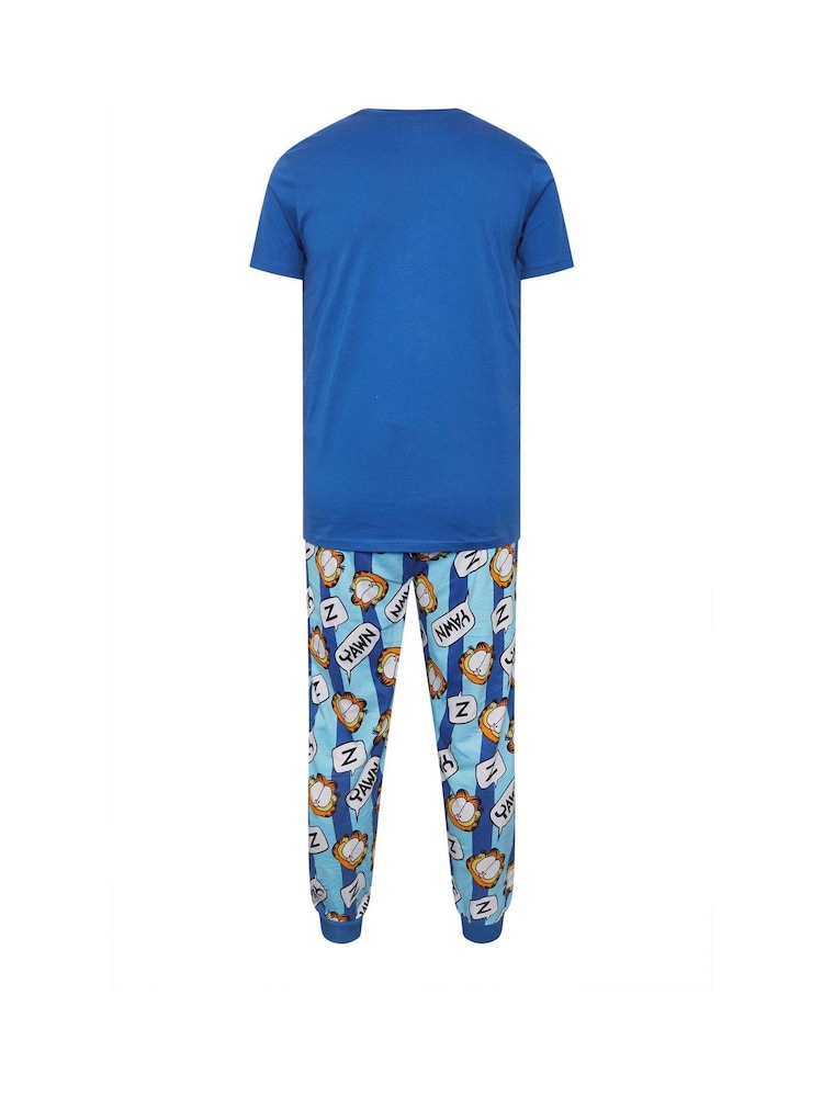 BadRhino Big & Tall Blue Garfield 100% Cotton Pyjama Set - Image 5 of 5