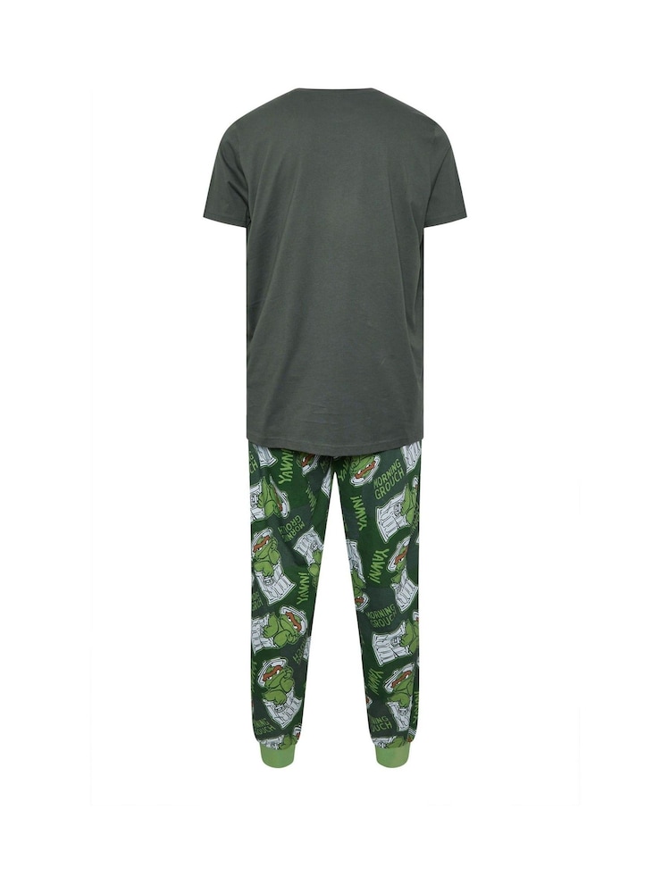 BadRhino Big & Tall green Grouch 100% Cotton Pyjama Set - Image 2 of 2