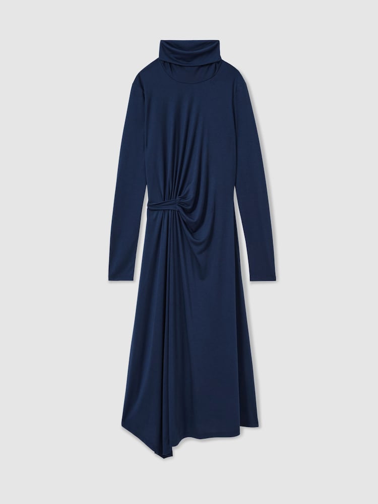 Azul - Reiss Casey Draped Jersey Midi Dress - Imagen 2 de 6 Azul - Reiss Casey Draped Jersey Midi Dress - Imagen 2 de 6