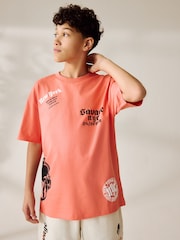 Coral/Ecru Gorilla Relaxed Fit Short Sleeve T-Shirt and Shorts Set (3-16yrs) - Image 4 of 7