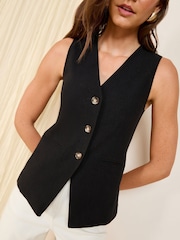 Noir - Friends Like These gilet ajusté avec lin - Image 3 of 4