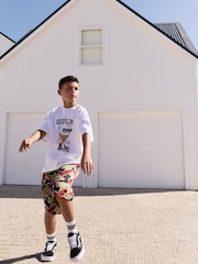 White/Camo Ice Cream Relaxed Fit Short Sleeve T-Shirt and Shorts Set (3-16yrs) - Image 2 of 9
