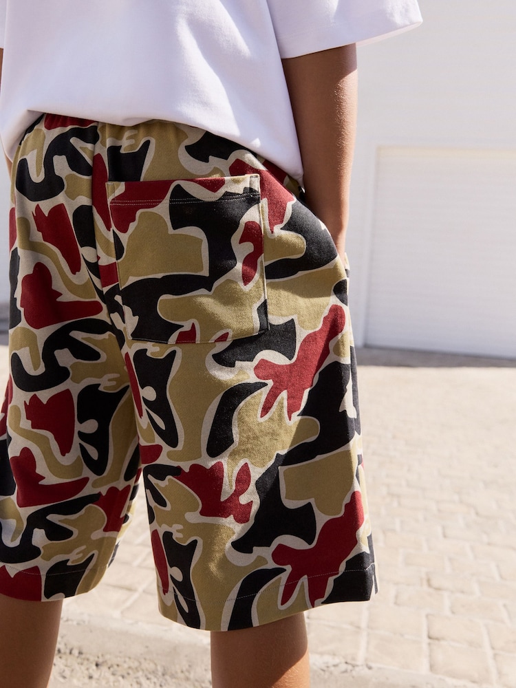 White/Camo Ice Cream Relaxed Fit Short Sleeve T-Shirt and Shorts Set (3-16yrs) - Image 5 of 9
