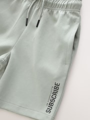 White/Sage Green Subscribe Boxy Fit Short Sleeve T-Shirt and Shorts Set (3-16yrs) - Image 7 of 7