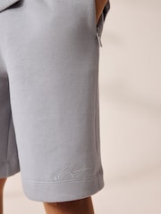 Grey Zip Neck Polo Shirt and Shorts Set (3-16yrs) - Image 4 of 8