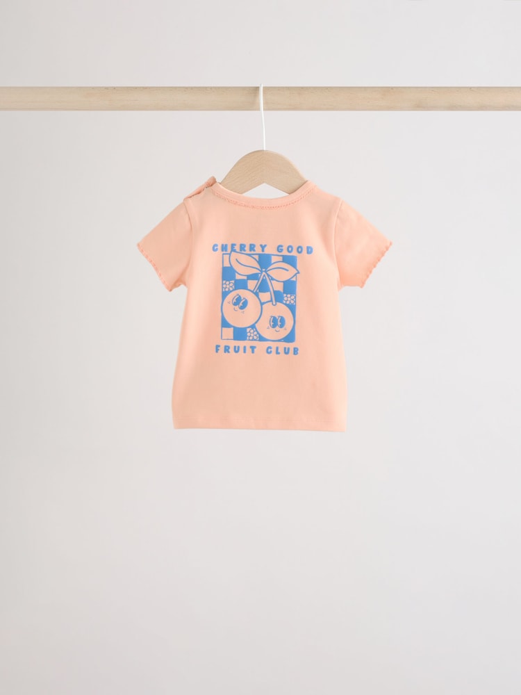 Purple/Yellow/Orange Baby Short Sleeve T-Shirt and Shorts Set 6 Piece - Image 11 of 17