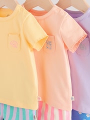 Purple/Yellow/Orange Baby Short Sleeve T-Shirt and Shorts Set 6 Piece - Image 13 of 17