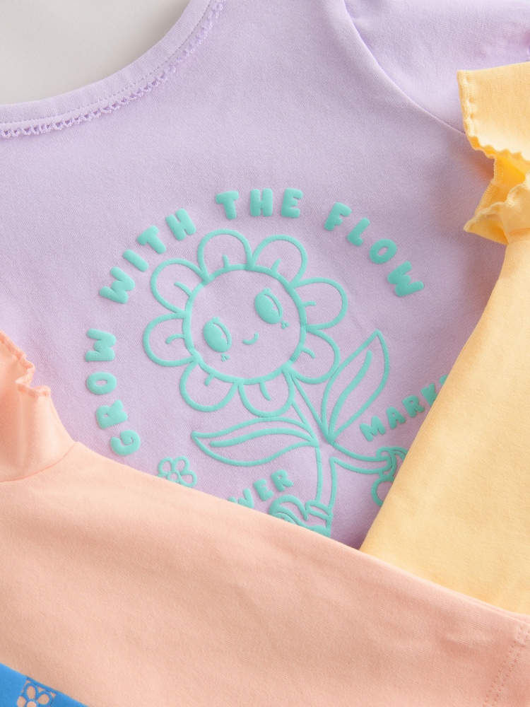 Purple/Yellow/Orange Baby Short Sleeve T-Shirt and Shorts Set 6 Piece - Image 17 of 17