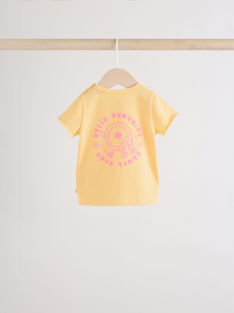 Purple/Yellow/Orange Baby Short Sleeve T-Shirt and Shorts Set 6 Piece - Image 9 of 17