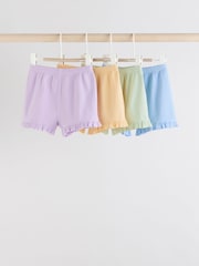 Pastels bleu/jaune/vert/violet - Lot de 4 shorts bébé à ourlet à volants - Image 1 of 9