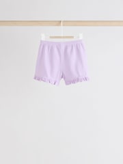 Pastels bleu/jaune/vert/violet - Lot de 4 shorts bébé à ourlet à volants - Image 3 of 9