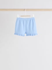 Pastels bleu/jaune/vert/violet - Lot de 4 shorts bébé à ourlet à volants - Image 6 of 9