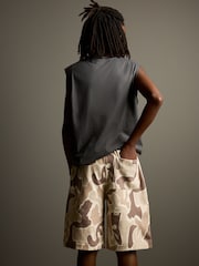 Grey/Stone Camo Tank Vest and Shorts Set (3-16yrs) - Image 3 of 4