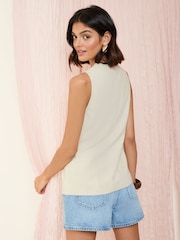 Friends Like These Neutral Tailored Waistcoat With Linen - Image 4 of 4