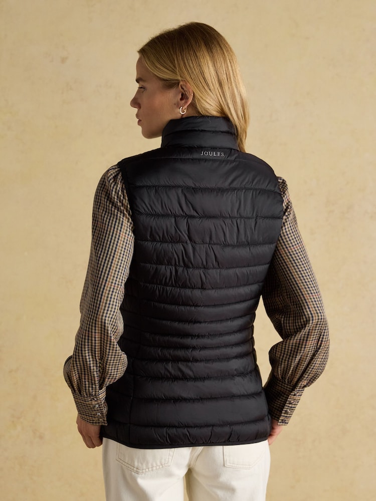 Joules Kenley Black Showerproof Padded Gilet - Image 2 of 8 Joules Kenley Black Showerproof Padded Gilet - Image 2 of 8
