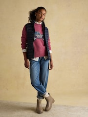 Joules Kenley Navy Showerproof Padded Gilet - Image 6 of 9