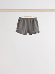 Charcoal Grey/White Baby Short Sleeve 100% Cotton Top and Shorts Set - Image 10 of 14