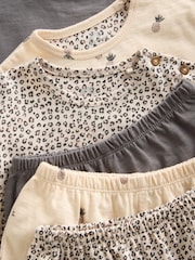 Charcoal Grey/White Baby Short Sleeve 100% Cotton Top and Shorts Set - Image 12 of 14