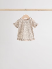 Charcoal Grey/White Baby Short Sleeve 100% Cotton Top and Shorts Set - Image 7 of 14