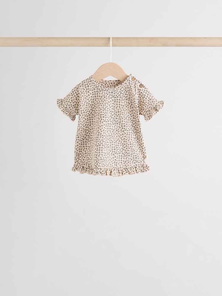 Charcoal Grey/White Baby Short Sleeve 100% Cotton Top and Shorts Set 6 Piece - Image 7 of 14