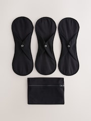 Zwart - Light Flow Period Liners Knickers with Wash Bag 3 Pack - Image 1 of 6