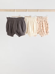 Charcoal Grey/ Cream Ditsy - Baby Jersey 100% Cotton Shorts 3 Pack - Imagen 2 de 11