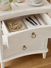 White Sadie Solid Mango Wood 2 Drawer Bedside Table - Image 3 of 8