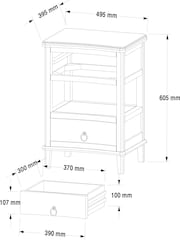 White Sadie Solid Mango Wood 2 Drawer Bedside Table - Image 4 of 8