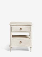 White Sadie Solid Mango Wood 2 Drawer Bedside Table - Image 5 of 8