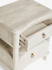 White Sadie Solid Mango Wood 2 Drawer Bedside Table - Image 6 of 8