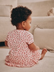 Red/ Pink/ White Strawberry Baby Frill T-Shirt and Shorts Set 6 Piece - Image 14 of 16