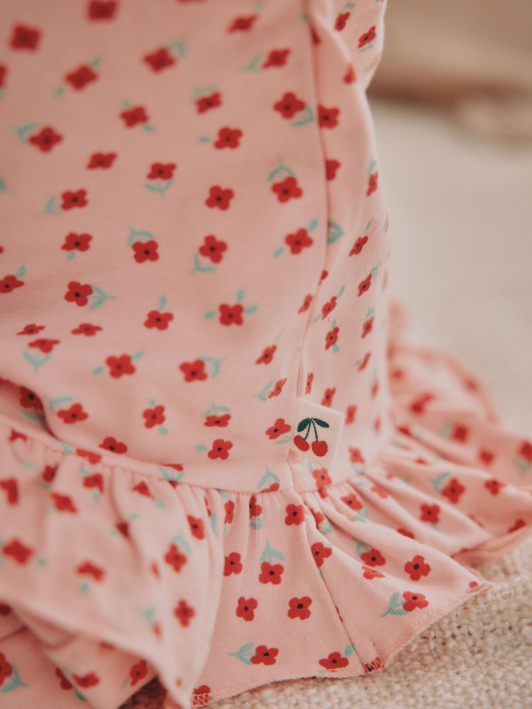 Red/ Pink/ White Strawberry Baby Frill T-Shirt and Shorts Set 6 Piece - Image 16 of 16