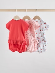 Red/ Pink/ White Strawberry Baby Frill T-Shirt and Shorts Set 6 Piece - Image 2 of 16