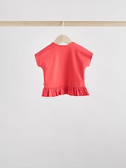 Red/ Pink/ White Strawberry Baby Frill T-Shirt and Shorts Set 6 Piece - Image 3 of 16