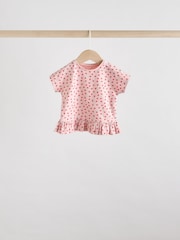 Red/ Pink/ White Strawberry Baby Frill T-Shirt and Shorts Set 6 Piece - Image 5 of 16
