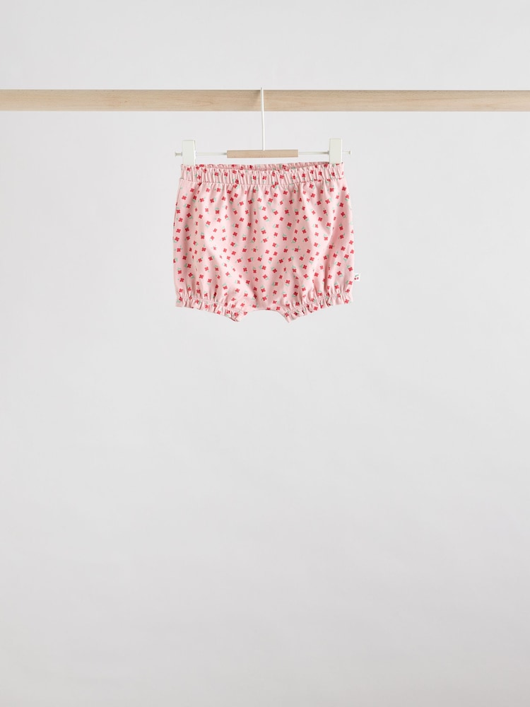 Red/ Pink/ White Strawberry Baby Frill T-Shirt and Shorts Set 6 Piece - Image 6 of 16