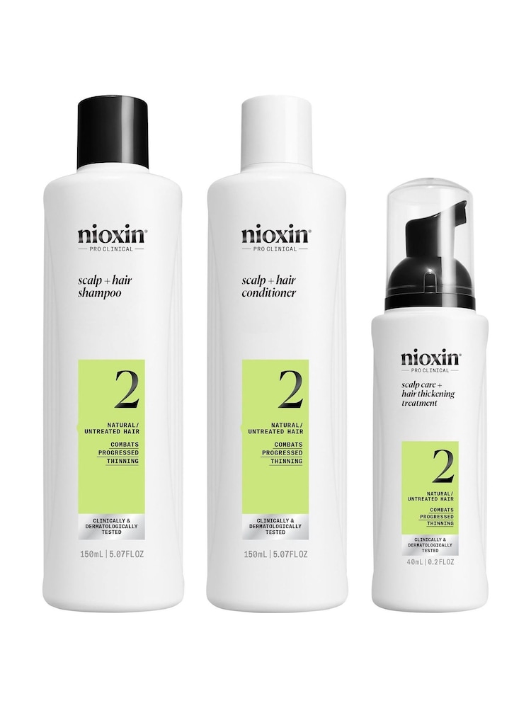 Nioxin Scalp + Hair Thickening System 2 for Natural Hair with Progressed Thinning Trial Kit - Image 1 of 5