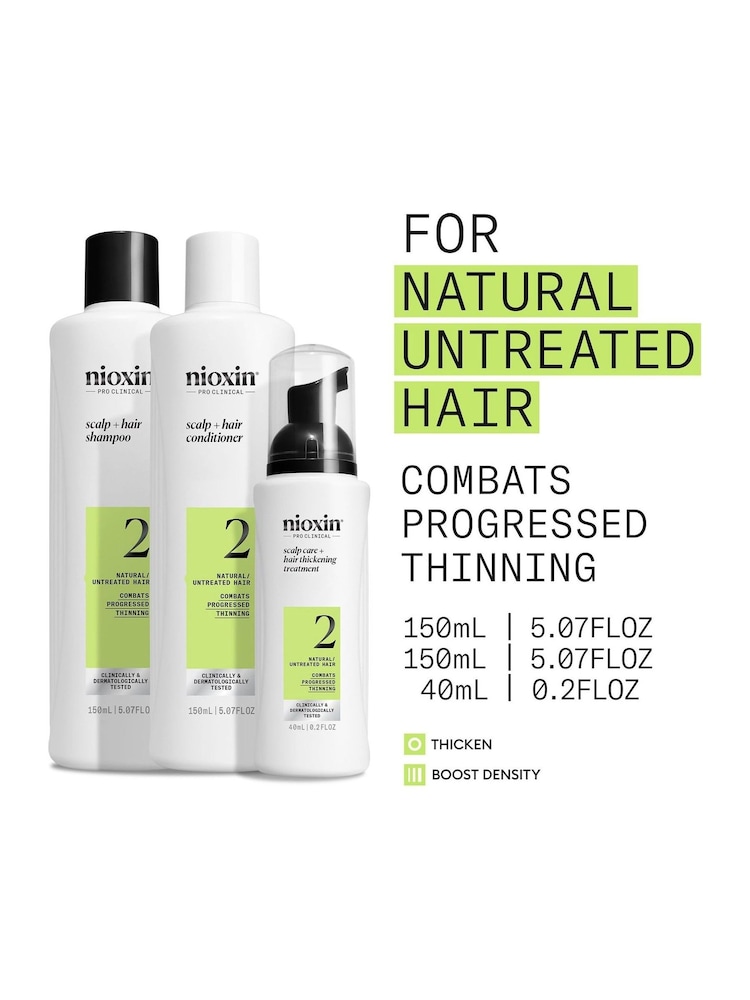 Nioxin Scalp + Hair Thickening System 2 for Natural Hair with Progressed Thinning Trial Kit - Image 2 of 5