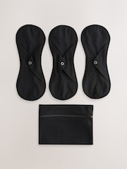 Black Heavy Flow Period Liners Knickers with Wash Bag 3 Pack - Image 1 of 6
