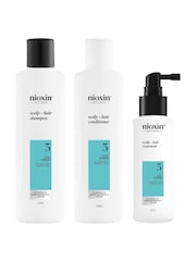 Nioxin Scalp + Hair Thickening System 3 for Coloured, Dry and Damaged Hair with Light Thinning Trial Kit - Image 1 of 5