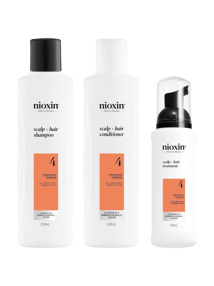 Nioxin Scalp + Hair Thickening System 4 for Coloured, Dry and Damaged Hair with Progressed Thinning Trial Kit - Image 1 of 5