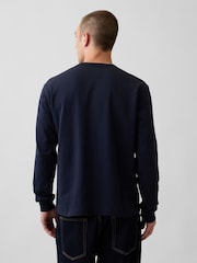 Gap Navy Heavyweight Relaxed Long Sleeve T-Shirt - Image 2 of 4