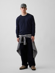 Gap Navy Heavyweight Relaxed Long Sleeve T-Shirt - Image 3 of 4