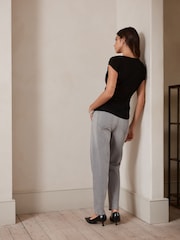 Black Drape Aymmetric Twist Neck Top - Image 3 of 4