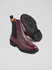 LK Bennett Wine Red Cadea Casual Tread Sole Boots - Image 2 of 4
