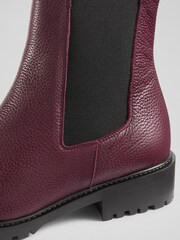 LK Bennett Wine Red Cadea Casual Tread Sole Boots - Image 4 of 4