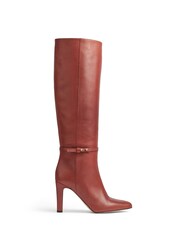 LK Bennett Brown Slim Caterina Teak High Block Stiletto Boots - Image 1 of 4